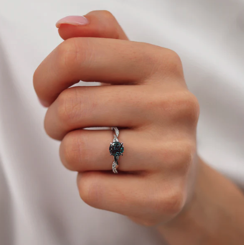 UK lab grown Chatham Alexandrite Engagement Rings 