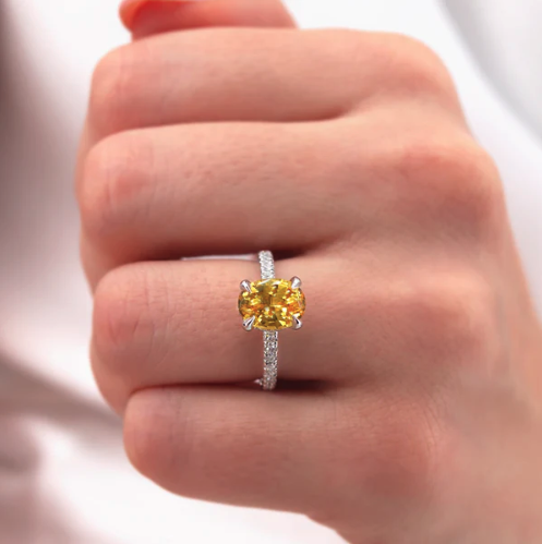 Ethical Sustainable Affordable Lab Grown Diamond and yellow sapphire and natural diamond Engagement Rings UK